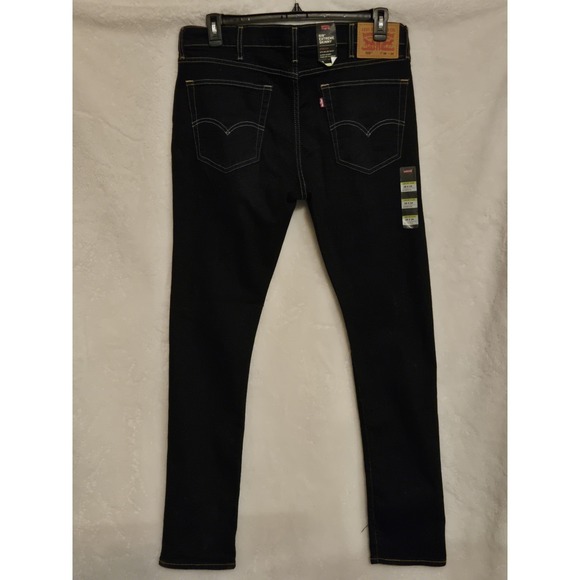 LEVI'S NEW Mens 519 38×34 Extreme Skinny Stretch Denim Blue Jeans Dark Wash - Picture 2 of 11
